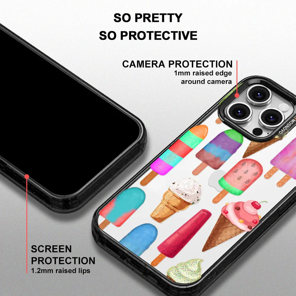Ice Cream Phone Case - iPhone 16 Pro Max Case Clear Black ShockStone