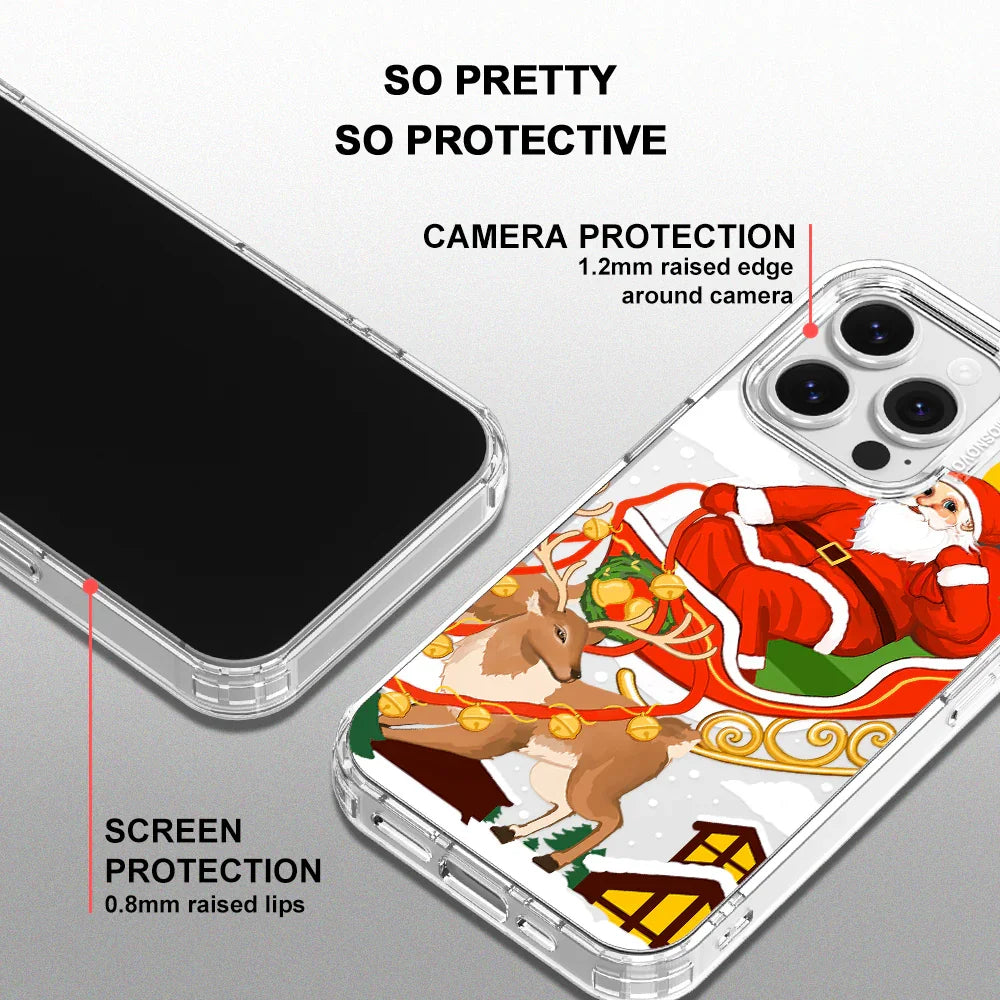 Santa Claus Phone Case - iPhone 16 Pro Case Clear With MagSafe