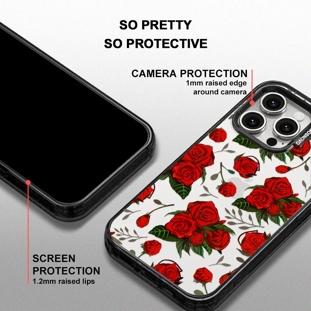 Roses Phone Case - iPhone 15 Pro Max Case Clear Black ShockStone