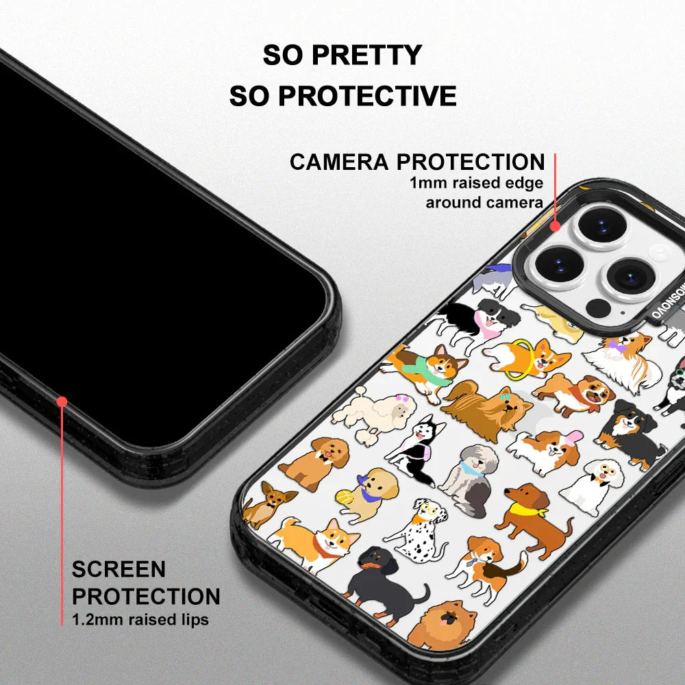 Cute Puppy Phone Case - iPhone 14 Pro Max Case Clear Black ShockStone