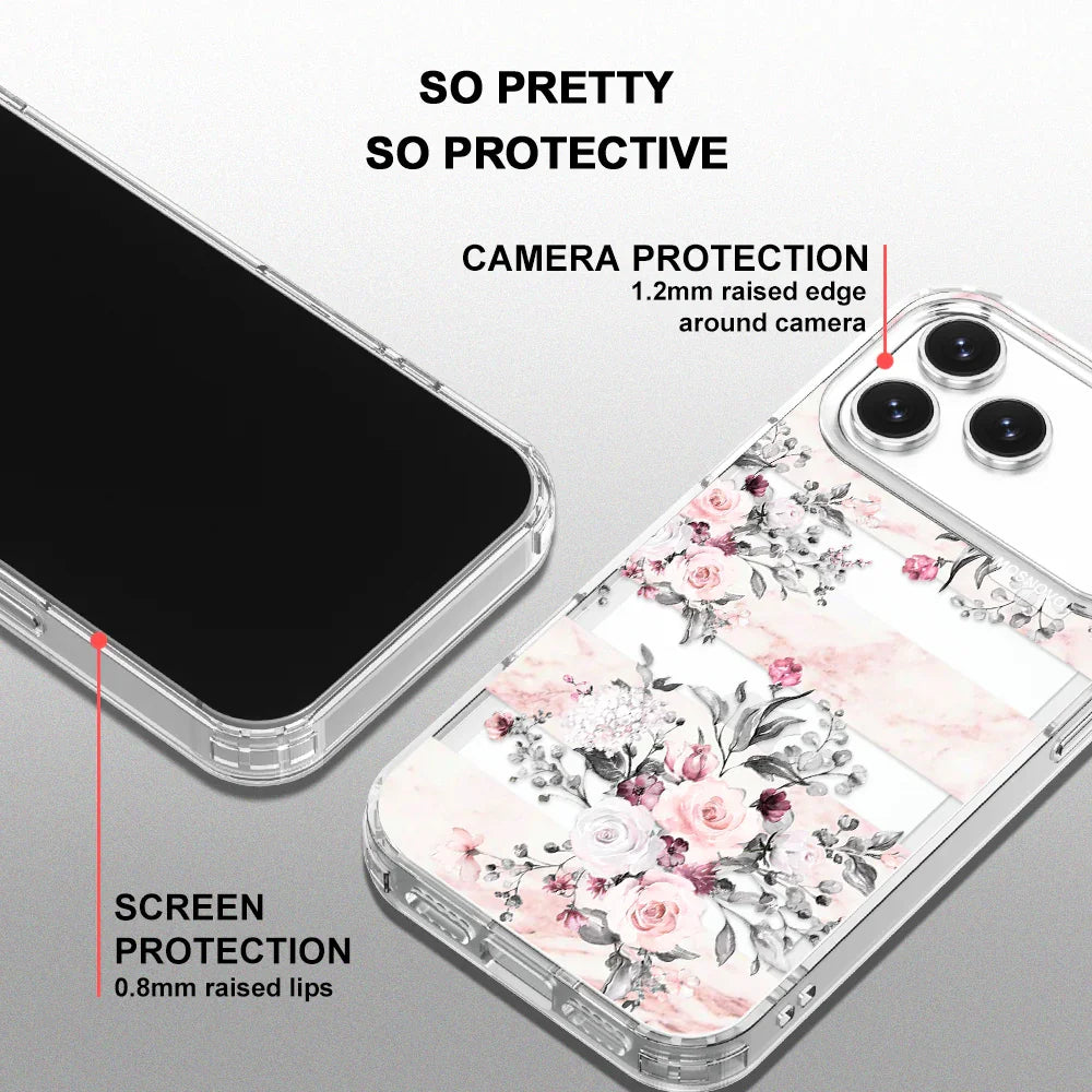 Pink Flower Marble Phone Case - iPhone 17 Pro Max Case – MOSNOVO