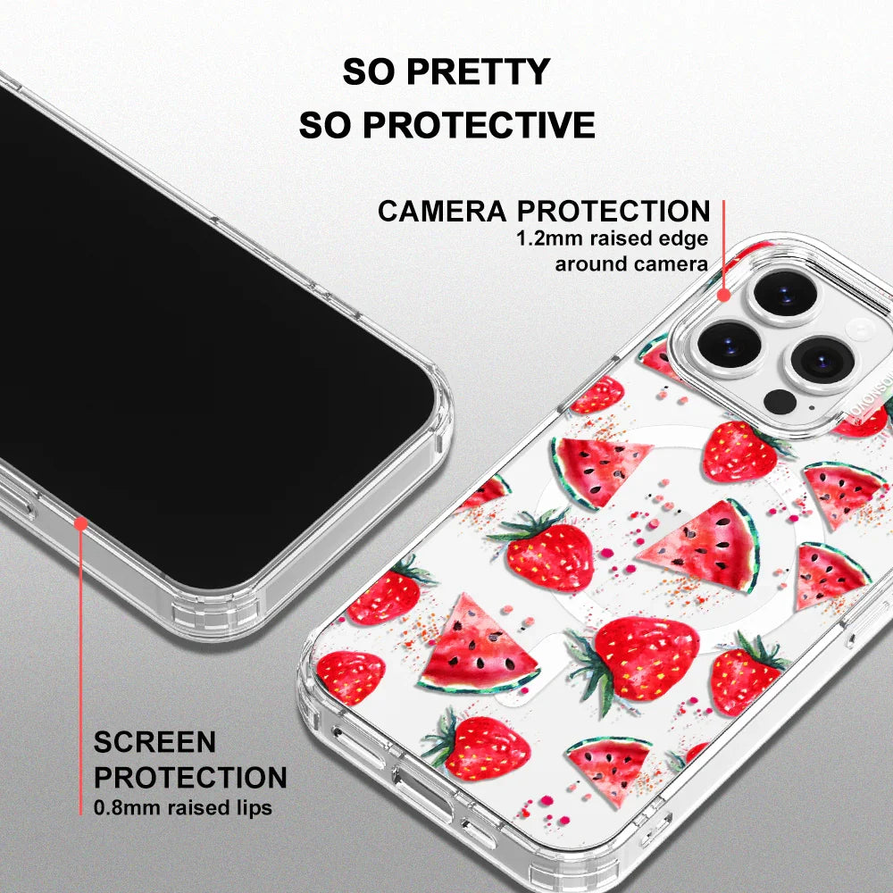 Watermelon Strawberry Phone Case - iPhone 13 Pro Case Clear With MagSafe