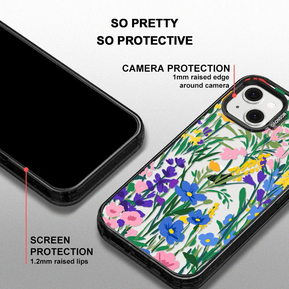 Spring Flower Phone Case - iPhone 13 Case Clear Black ShockStone