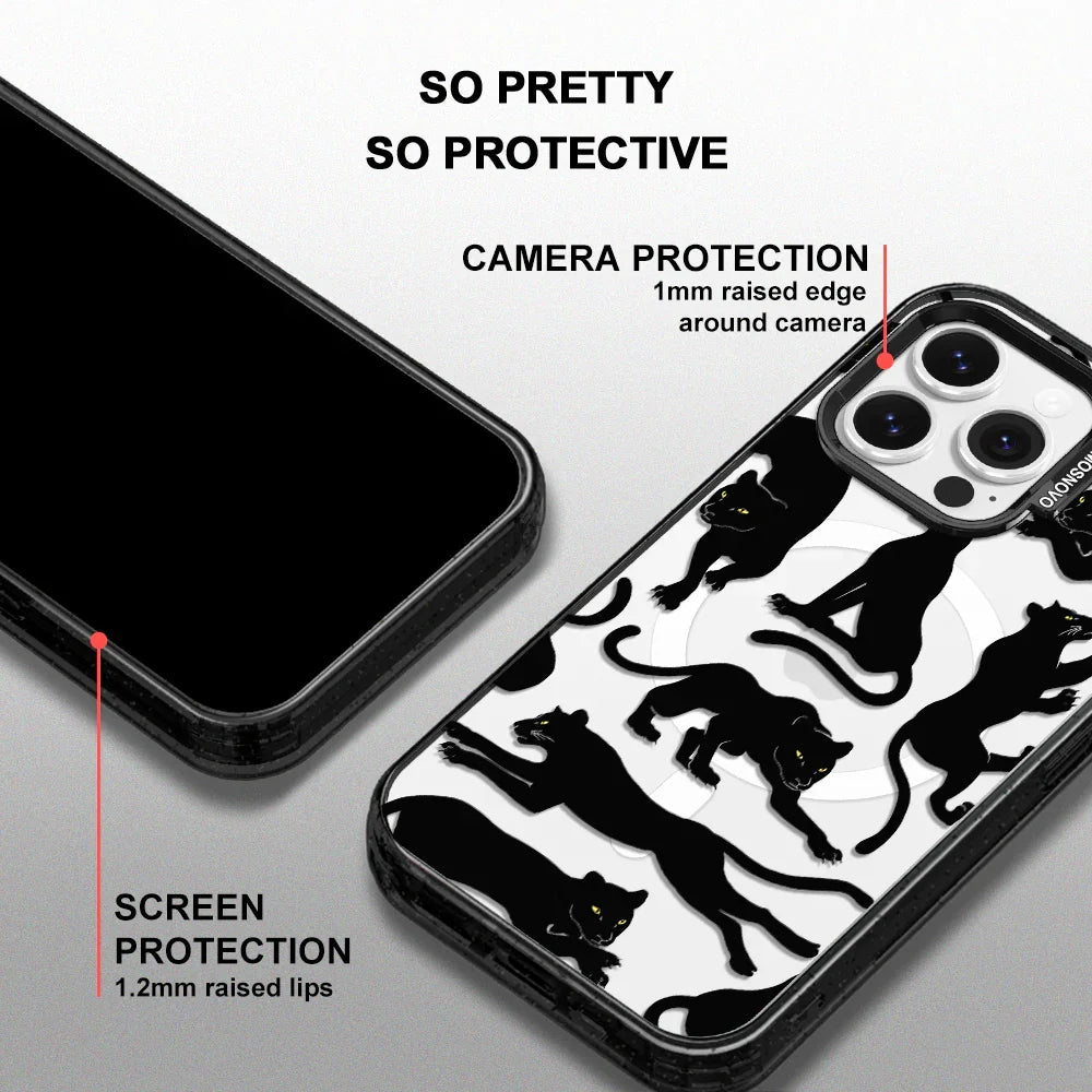 Black Panther Phone Case - iPhone 13 Pro Case Clear Black ShockStone With MagSafe