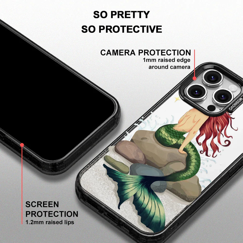 Fairy Mermaid Phone Case - iPhone 16 Pro Max Case Clear Black ShockStone