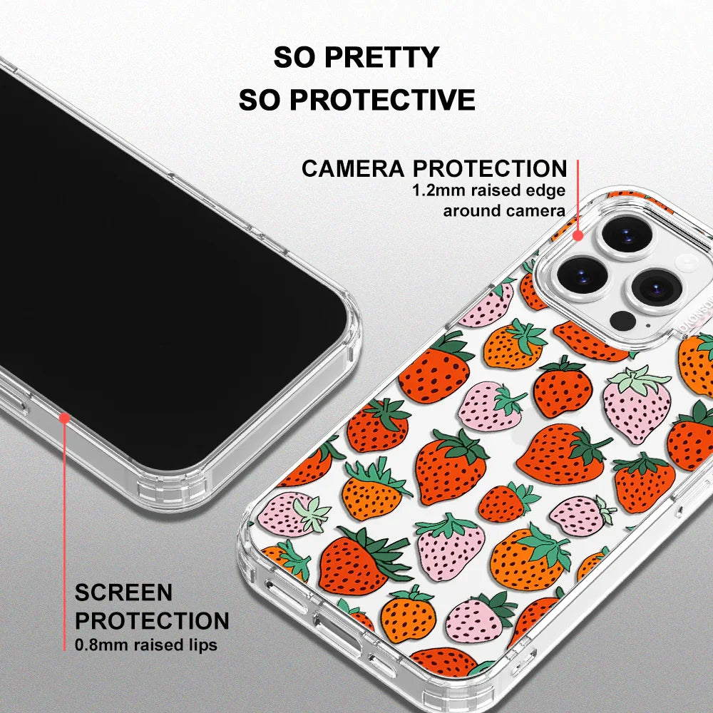 Cute Strawberry Phone Case - iPhone 13 Pro Case Clear