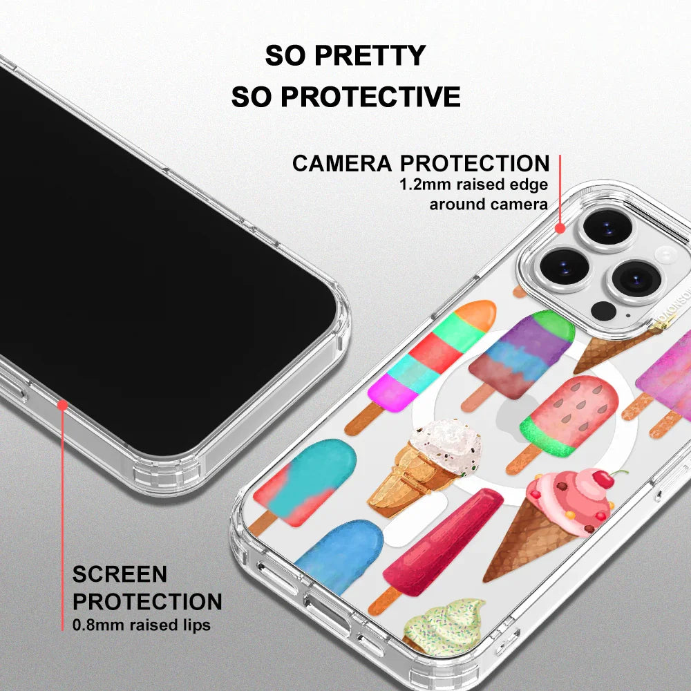 Ice Cream Phone Case - iPhone 16 Pro Max Case Clear With MagSafe