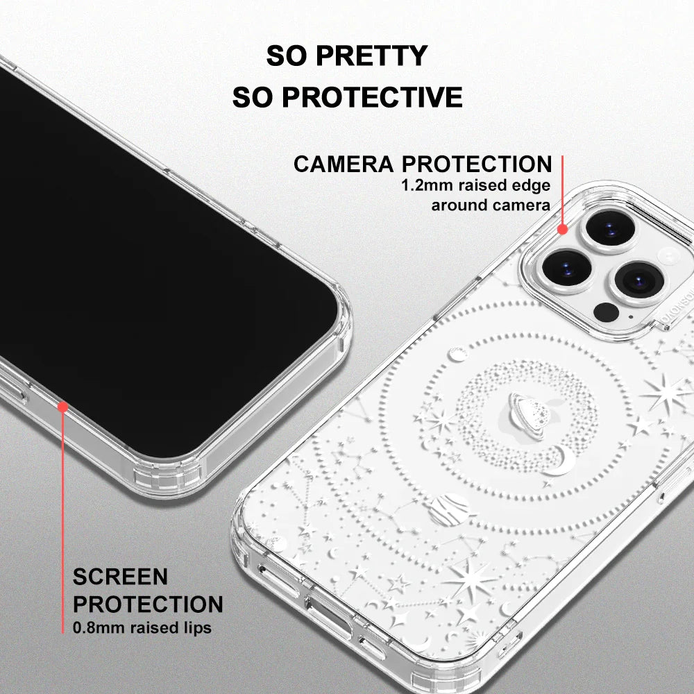 White Galaxy Phone Case - iPhone 14 Pro Max Case Clear