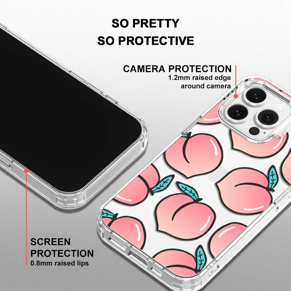 Cute Peach Phone Case - iPhone 14 Pro Max Case Clear