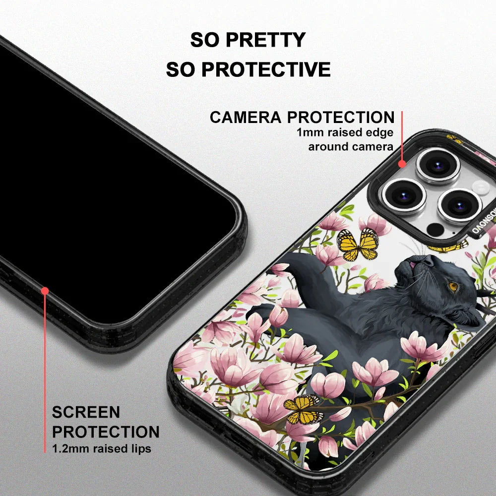 Black Leopard Garden Phone Case - iPhone 16 Pro Case Clear Black ShockStone