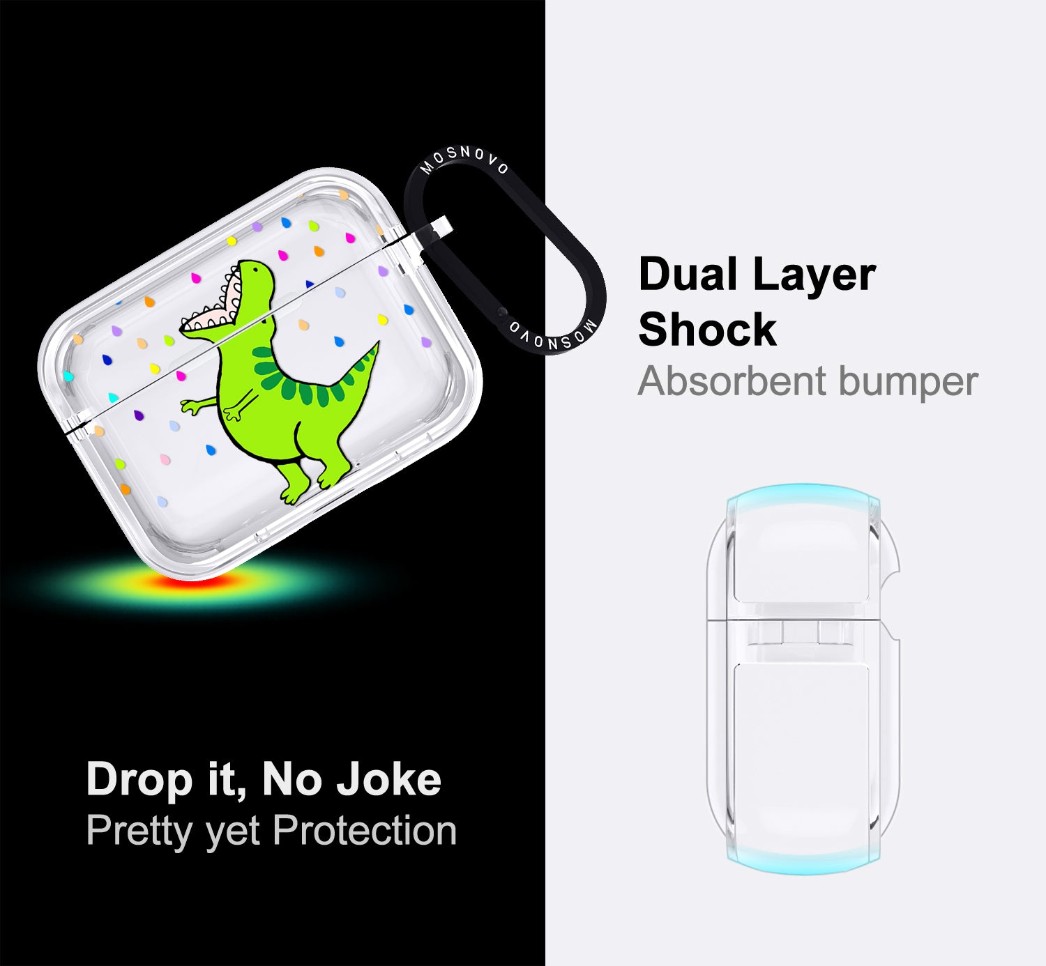 Rainbow Dinosaur Airpods Pro 3 Case