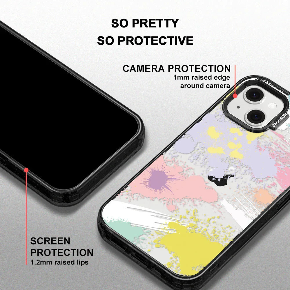 Splash Paint Phone Case - iPhone 14 Plus Case Clear Black ShockStone