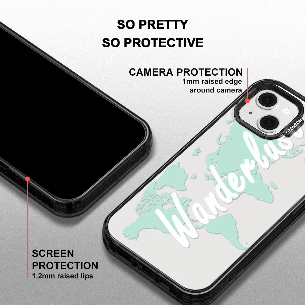 Wanderlust Phone Case - iPhone 13 Case Clear Black ShockStone