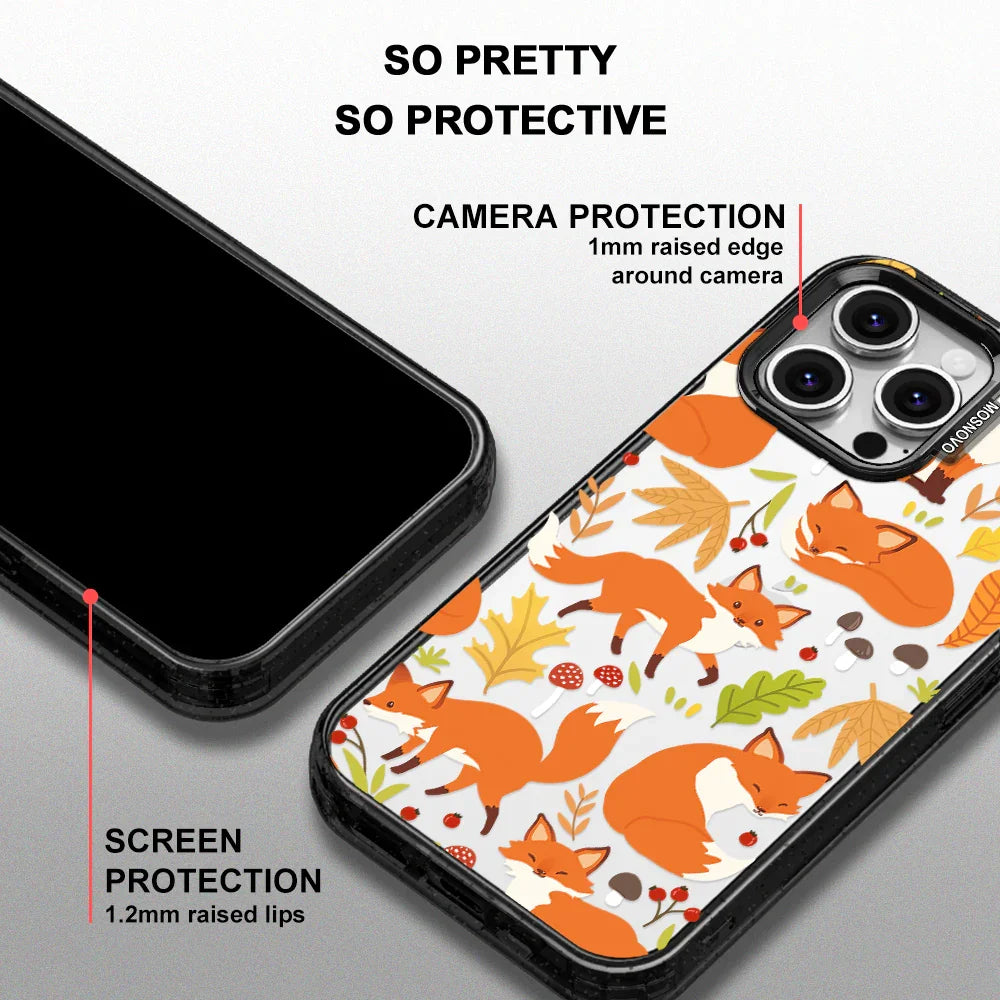 Autumn Fox Phone Case - iPhone 16 Pro Max Case Clear Black ShockStone