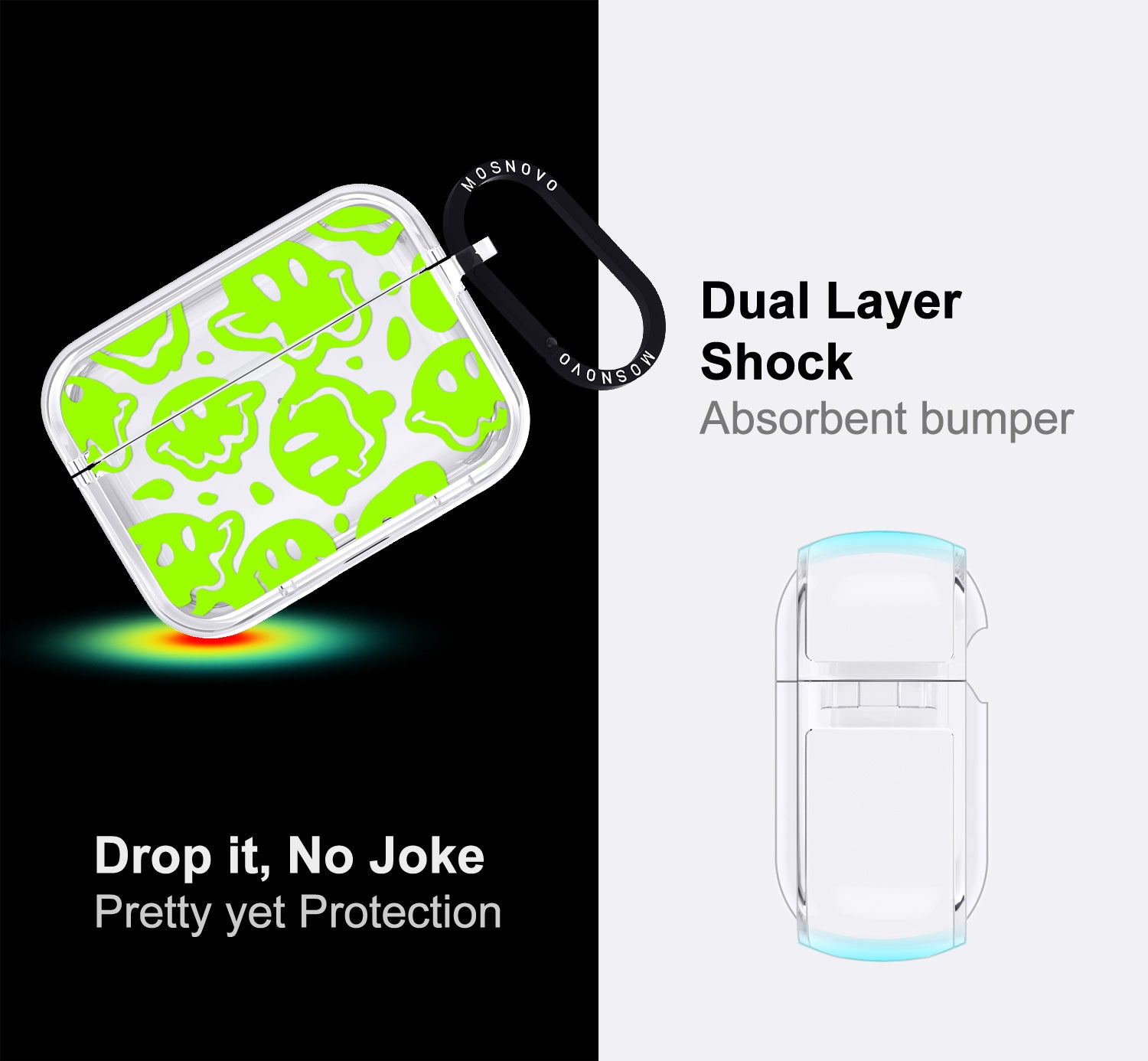 Distorted Green Smiles Face Airpods Pro 3 Case