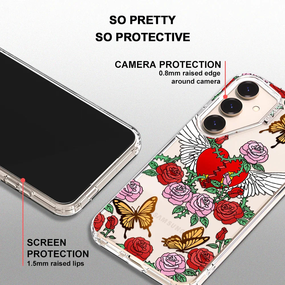 Wing Heart Phone Case - Samsung Galaxy S24 Plus Case Clear