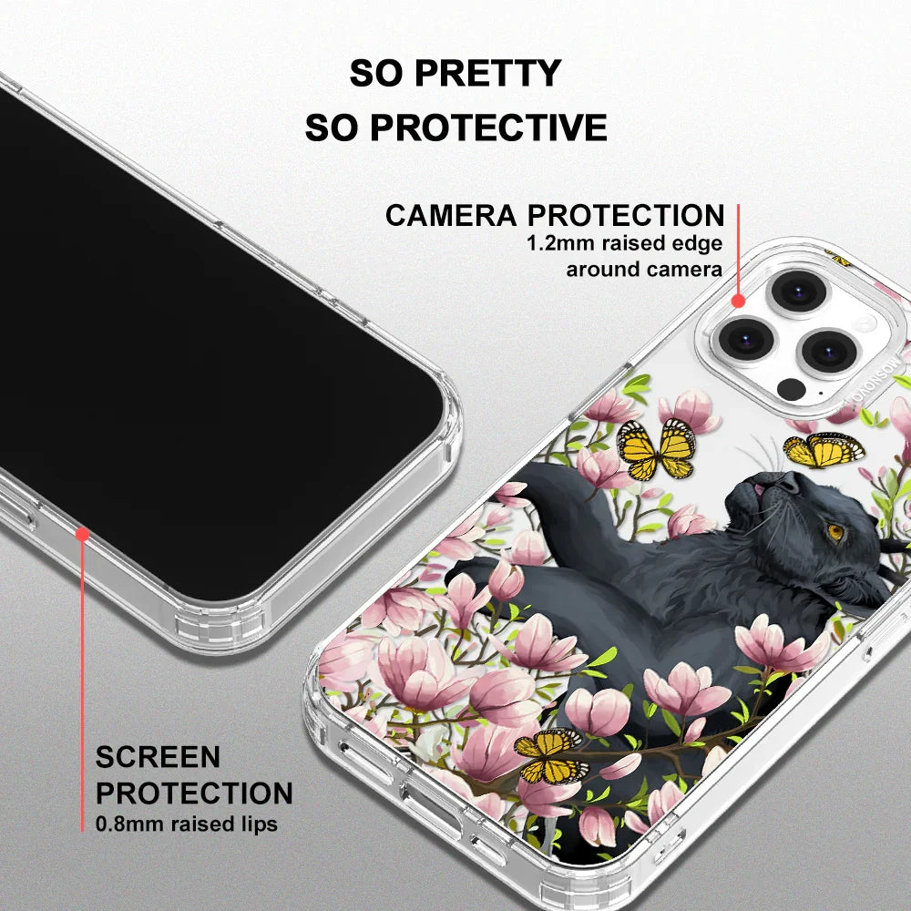 Black Leopard Garden Phone Case - iPhone 12 Case Clear