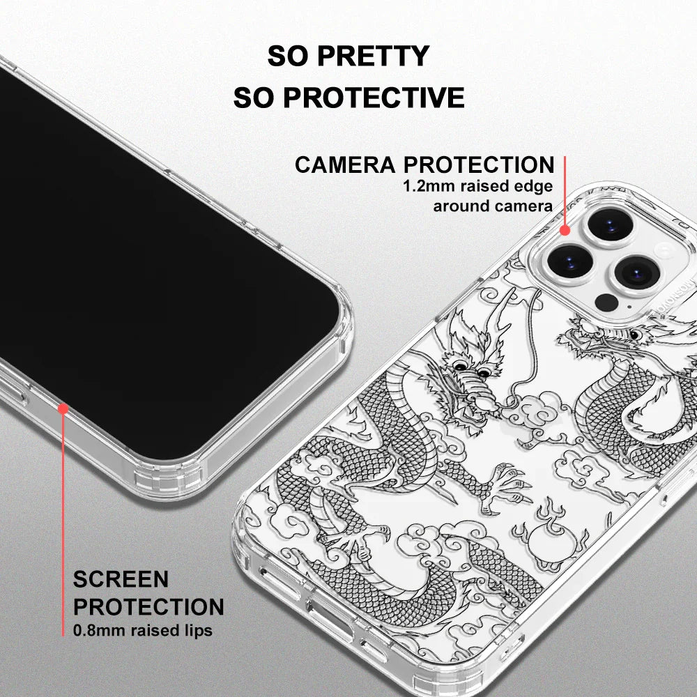 Black Dragon Phone Case - iPhone 13 Pro Max Case Clear