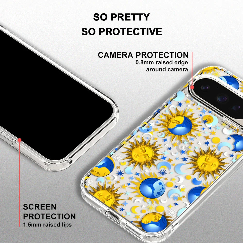 Celestial Sun Moon Phone Case - Google Pixel 9 Pro XL Case Clear