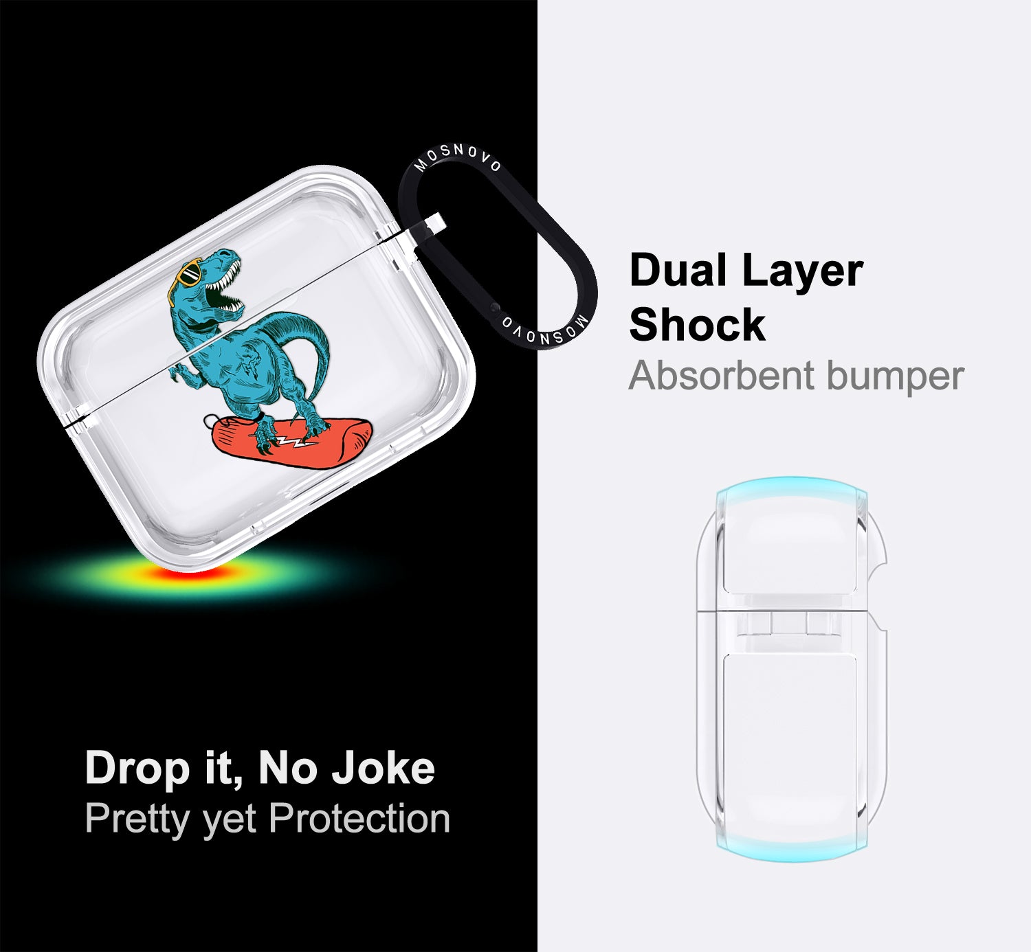 Surfing Dinosaur Airpods Pro 3 Case