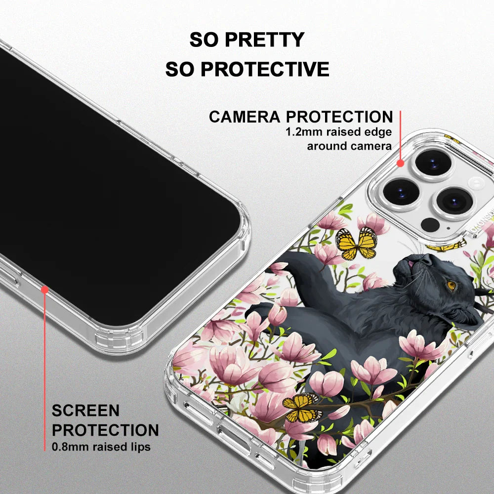 Black Leopard Garden Phone Case - iPhone 16 Pro Case Clear