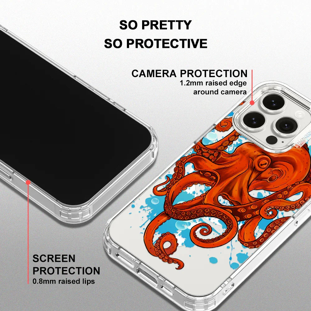Octopus Phone Case - iPhone 15 Pro Max Case Clear With MagSafe
