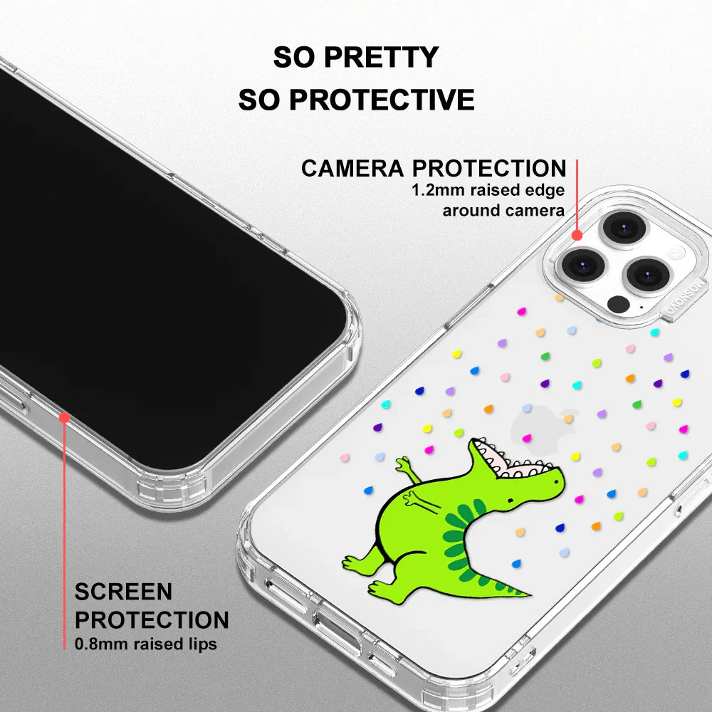 Rainbow Dinosaur Phone Case - iPhone 12 Case Clear