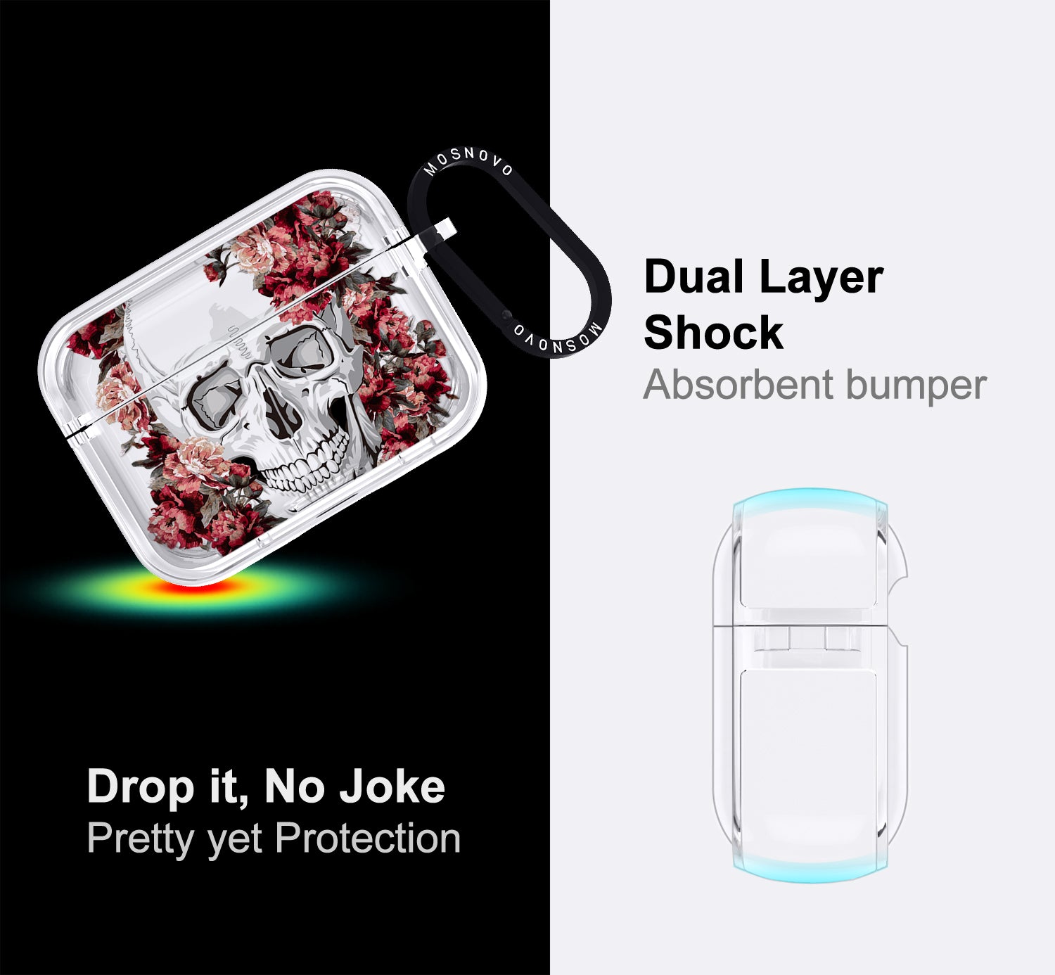 Red Flower Skull Airpods Pro 3 Case