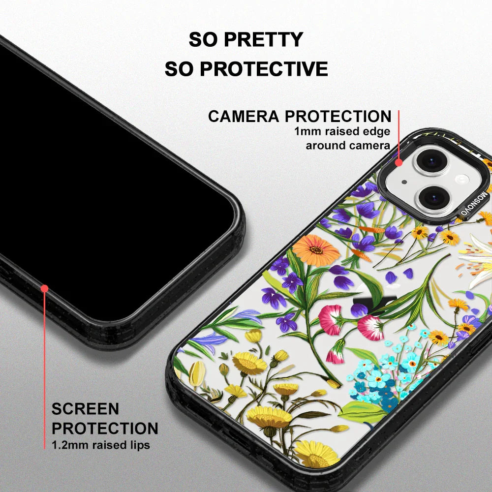 Summer Flower Holidays Phone Case - iPhone 13 Case Clear Black ShockStone