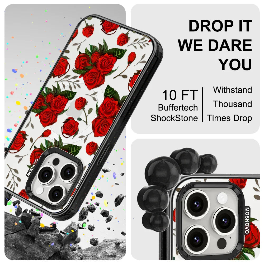 Roses Phone Case - iPhone 15 Pro Max Case Clear Black ShockStone
