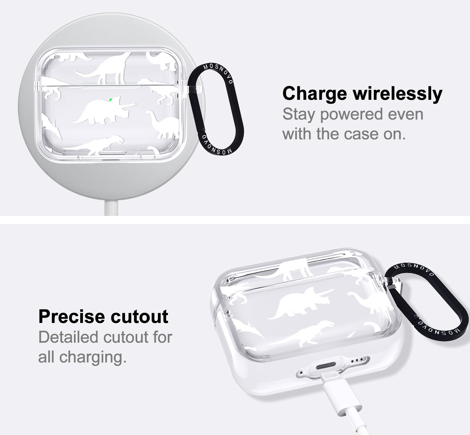 White Dinosaur Airpods Pro 3 Case