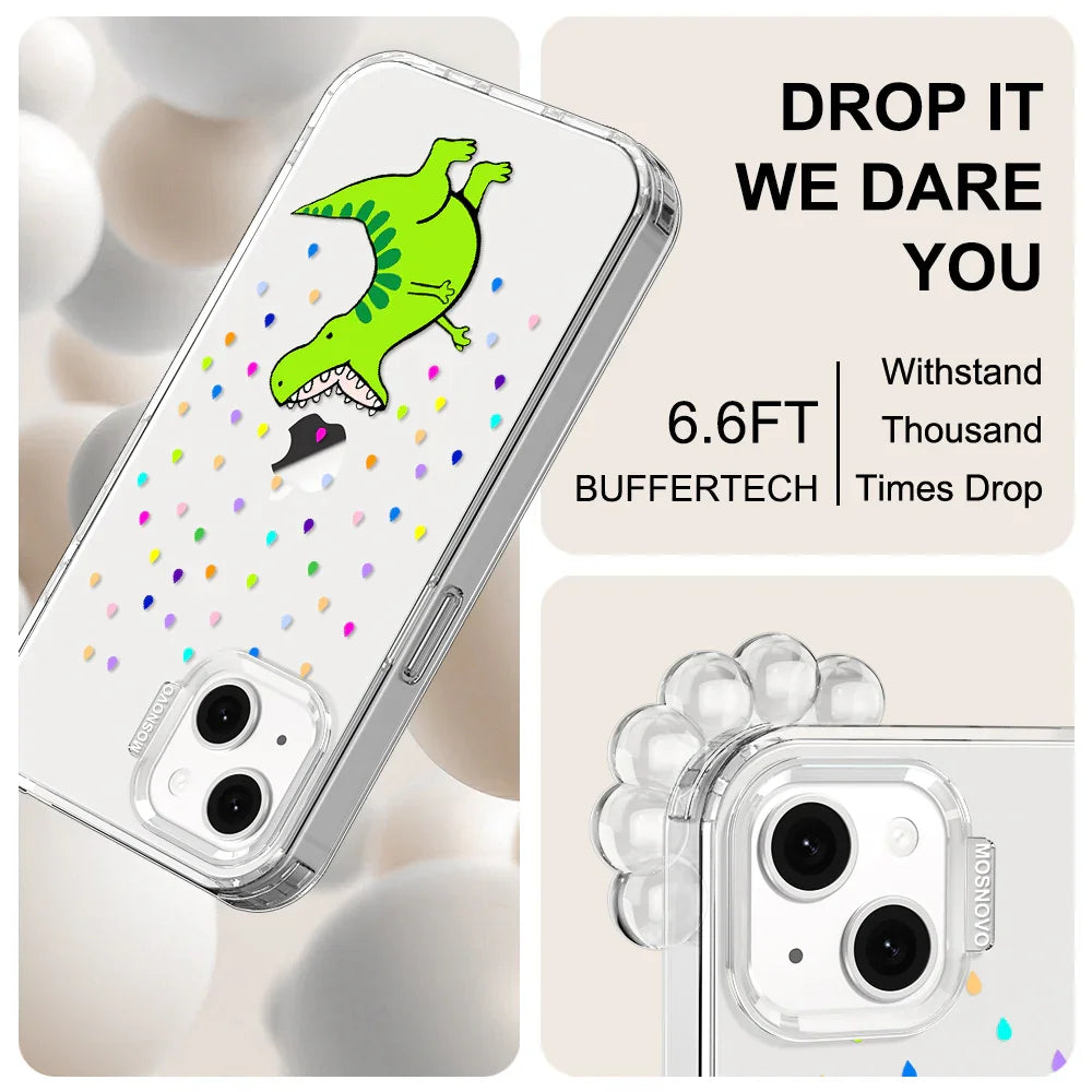 Rainbow Dinosaur Phone Case - iPhone 13 Case Clear
