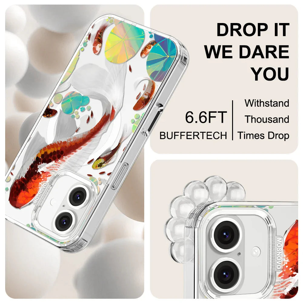 Koi Art Phone Case - iPhone 16 Case Clear With MagSafe
