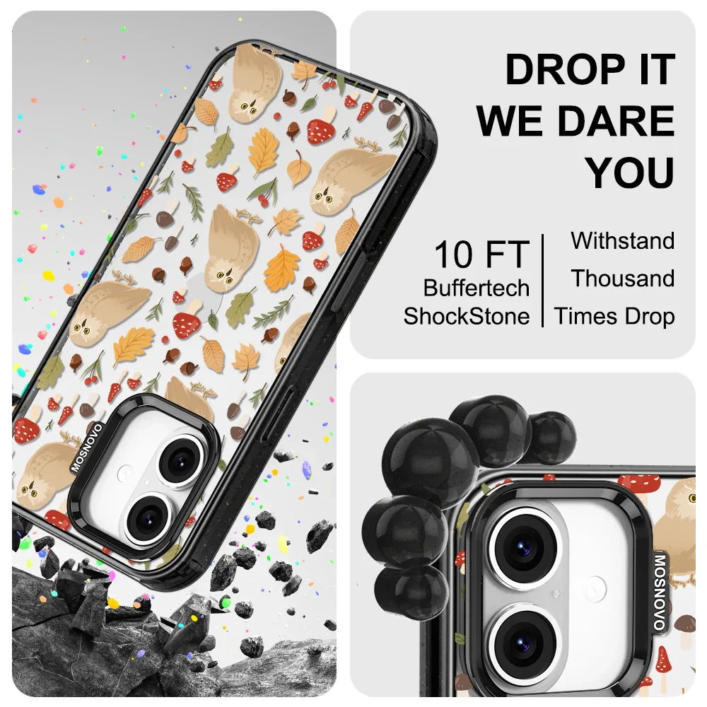 Autumn Owl Phone Case - iPhone 16 Plus Case Clear Black ShockStone