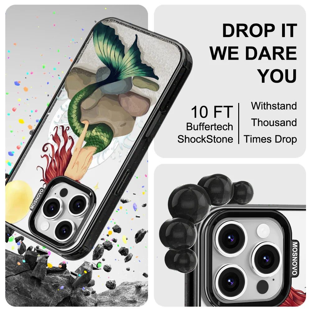 Fairy Mermaid Phone Case - iPhone 16 Pro Max Case Clear Black ShockStone With MagSafe