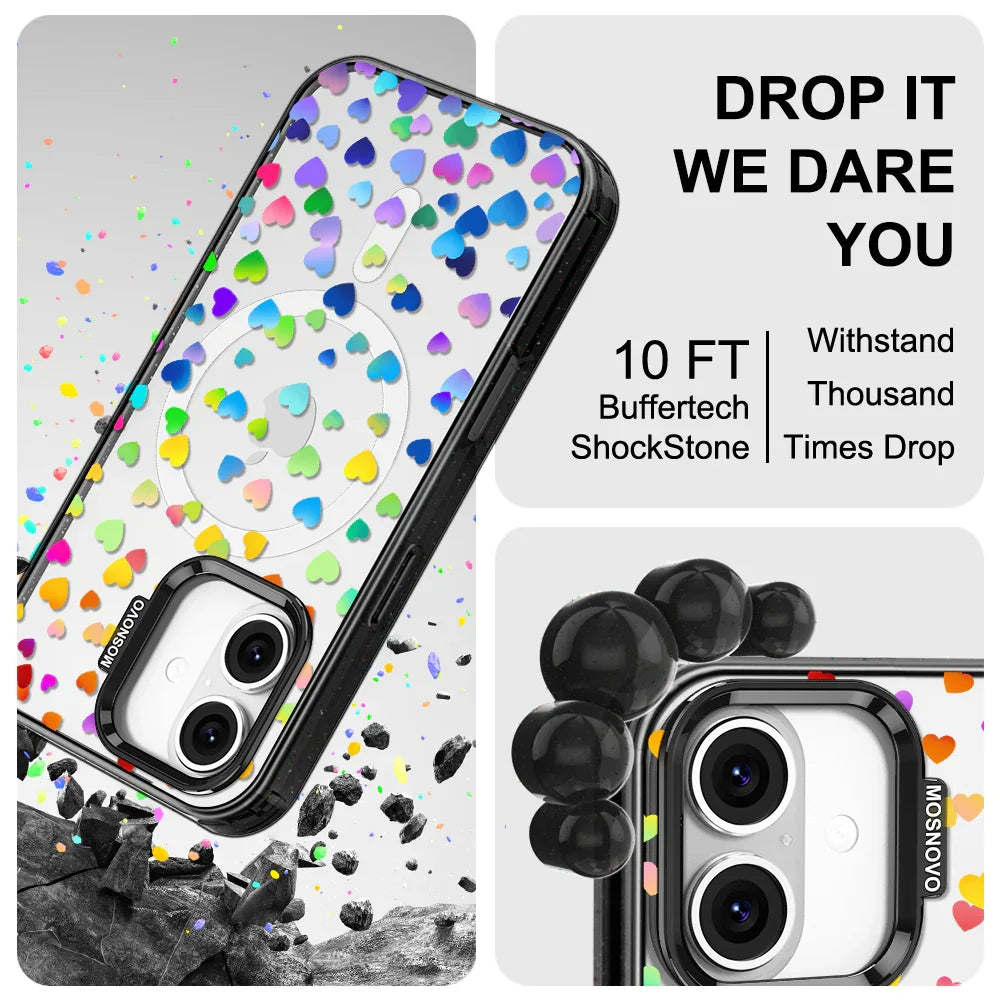 Love is Love Phone Case - iPhone 16 Plus Case Clear Black ShockStone With MagSafe