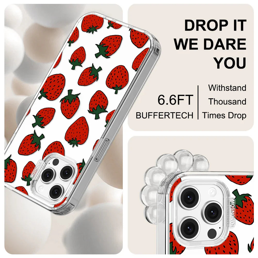 Red Strawberry Phone Case - iPhone 12 Case Clear