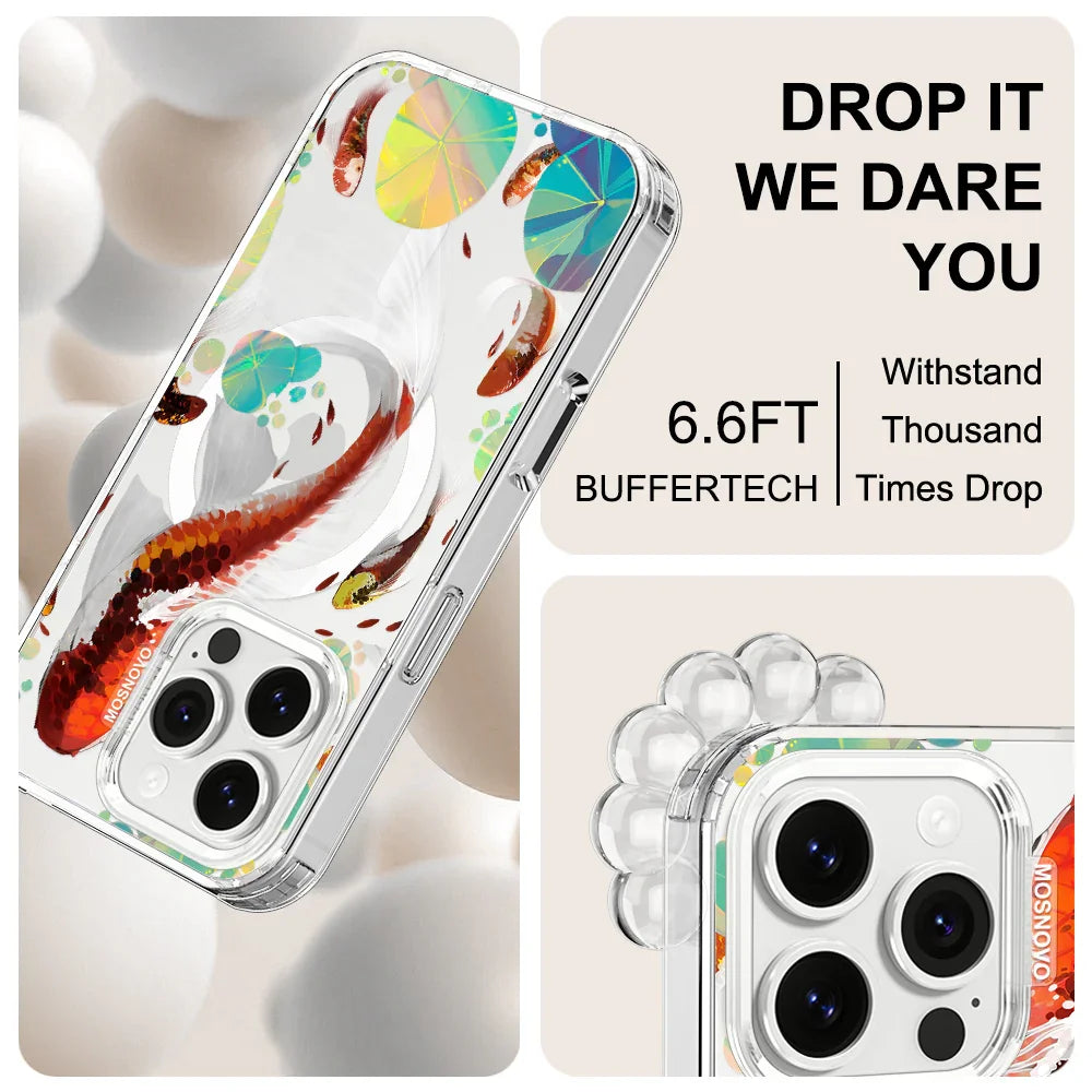 Koi Art Phone Case - iPhone 16 Pro Case Clear With MagSafe