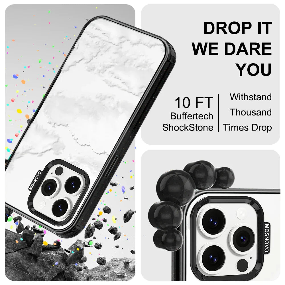 Cloud Phone Case - iPhone 13 Pro Case Clear Black ShockStone