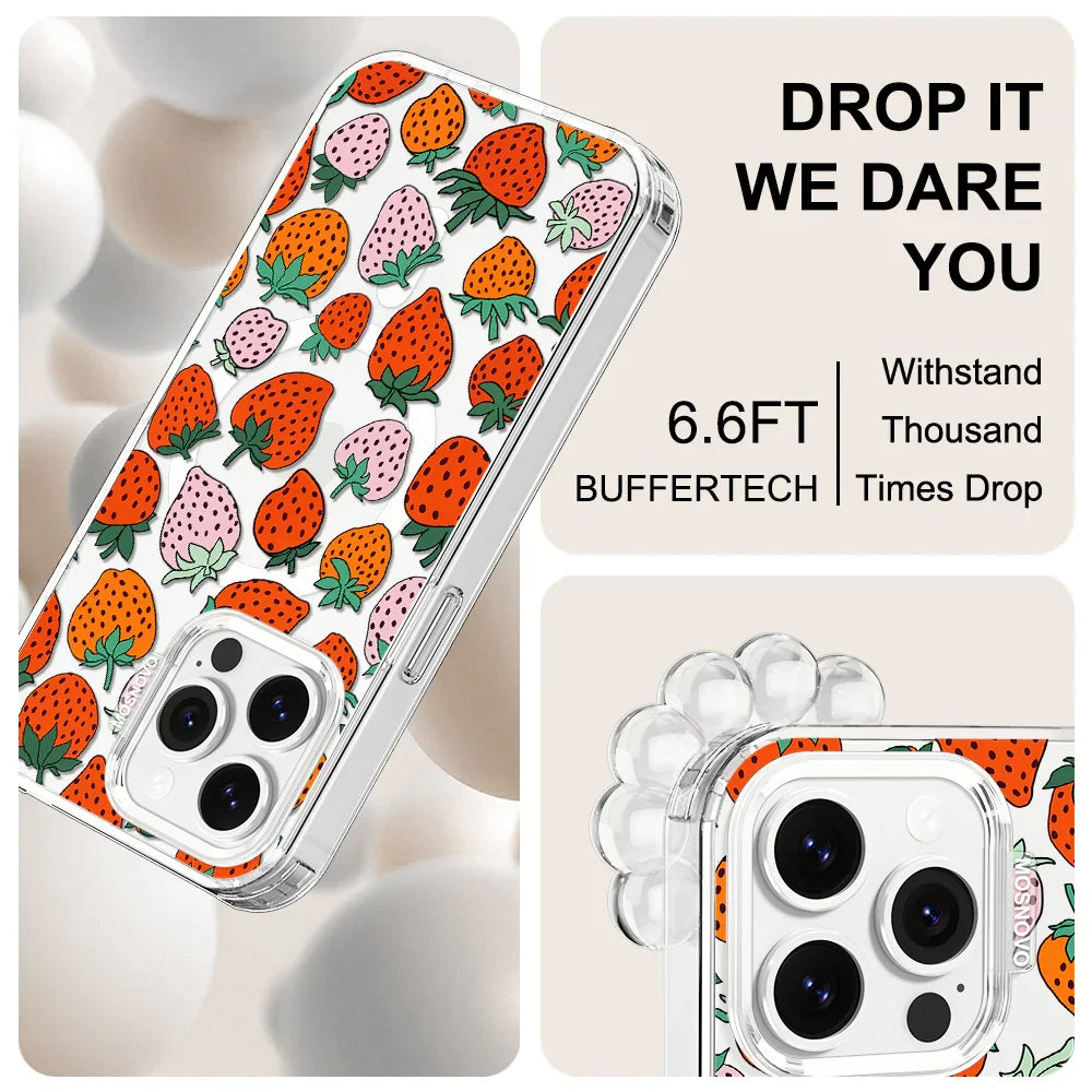 Cute Strawberry Phone Case - iPhone 13 Pro Case Clear With MagSafe