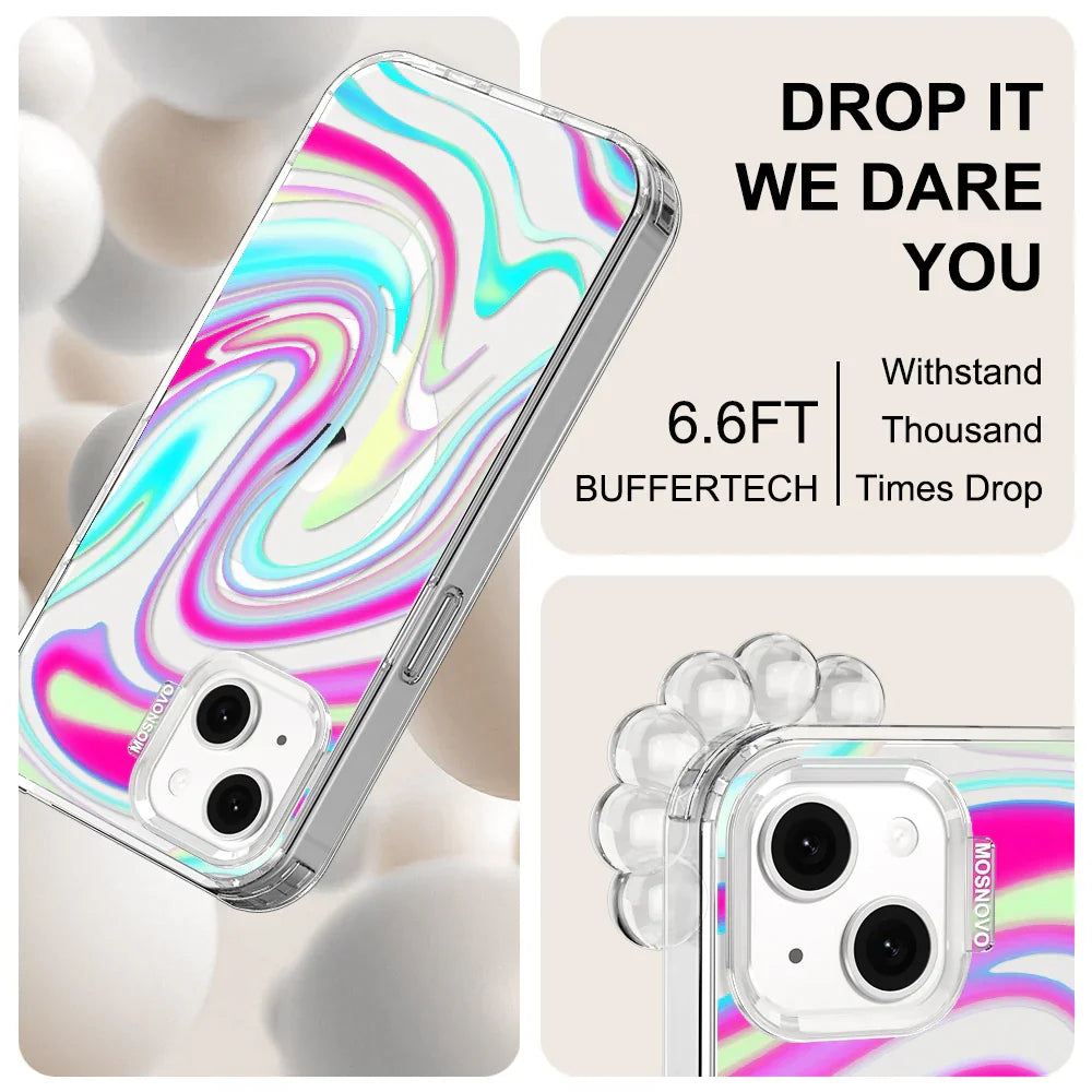 Psychedelic Swirls Phone Case - iPhone 13 Case Clear With MagSafe