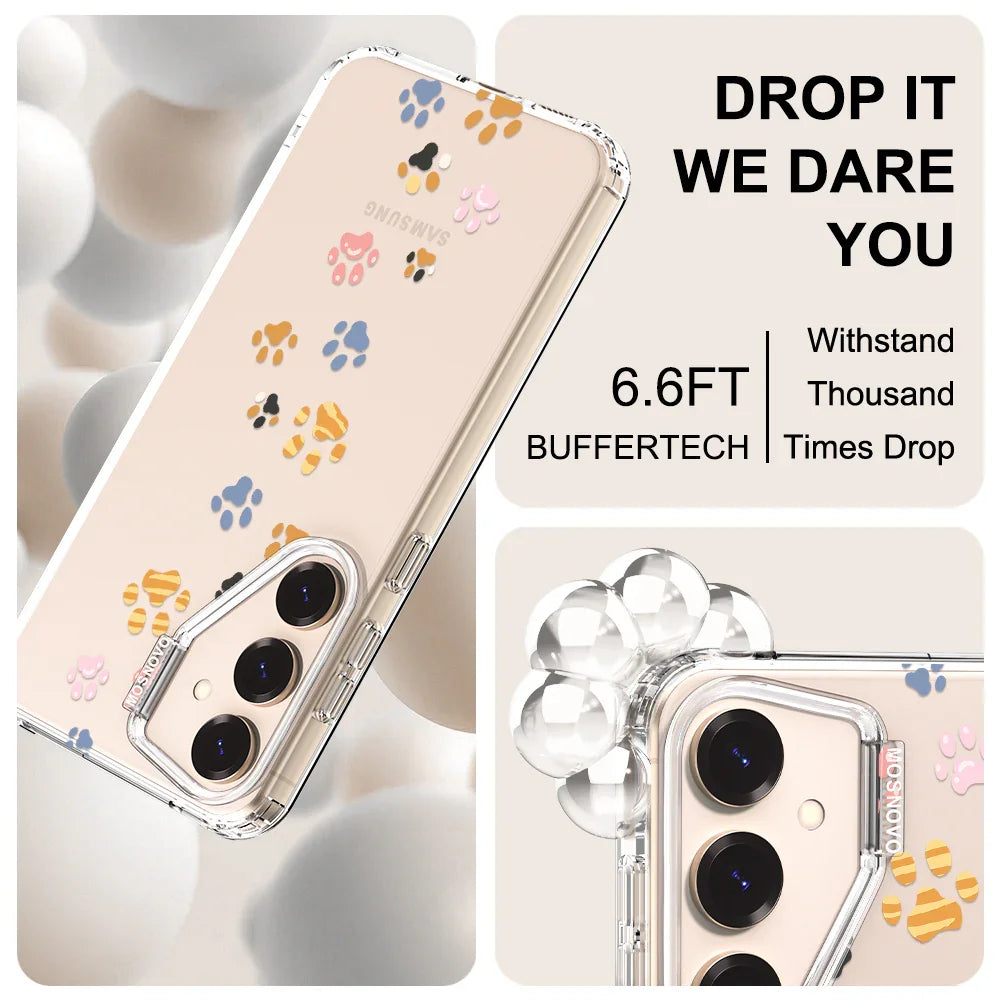 Colorful Paw Phone Case - Samsung Galaxy S24 Plus Case Clear