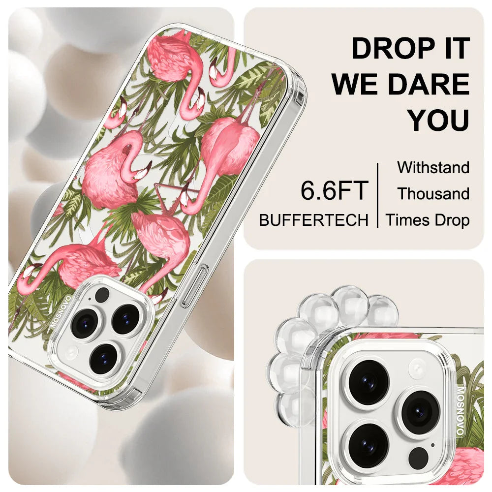 Flamingo Art Phone Case - iPhone 15 Pro Max Case Clear With MagSafe