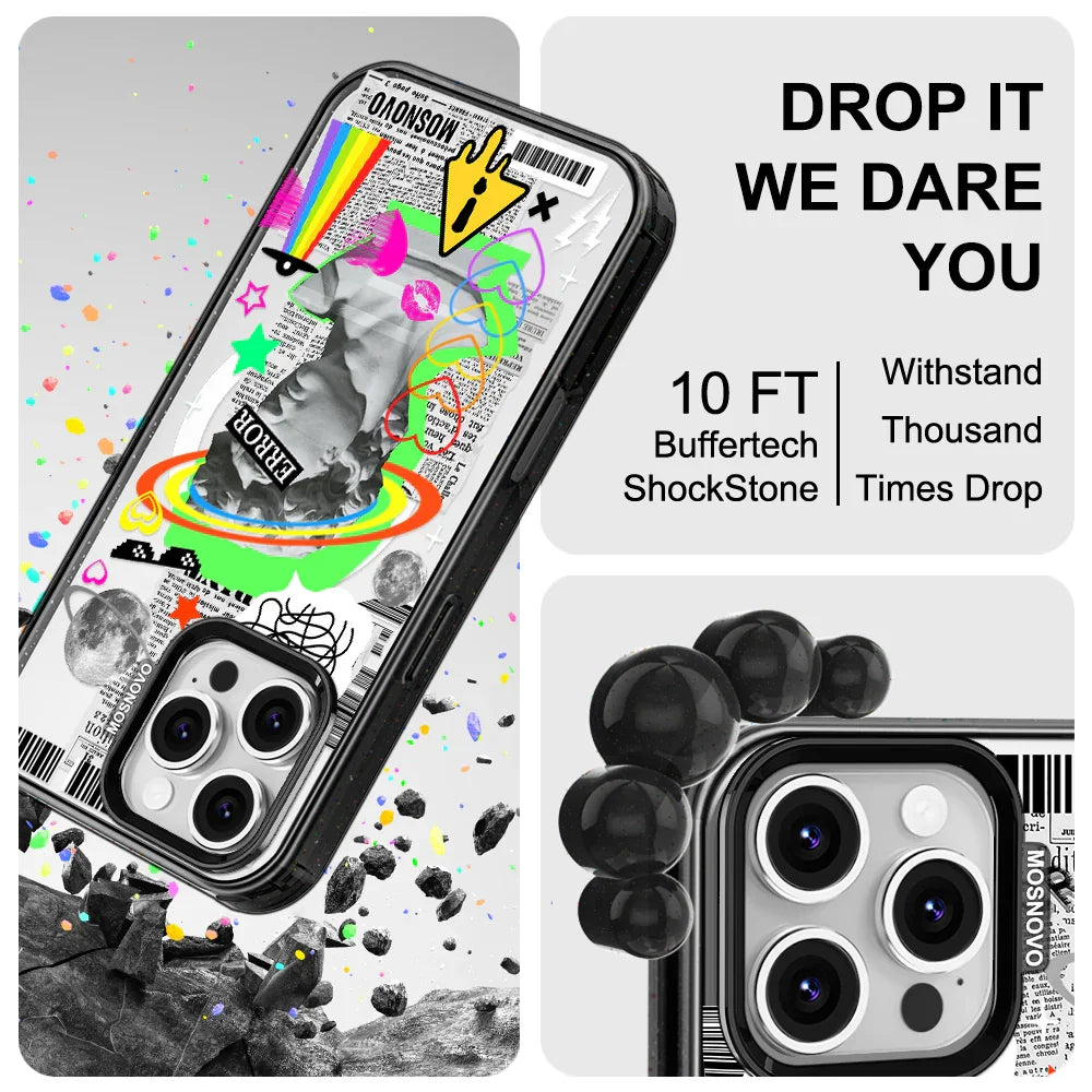 Error Statue Art Phone Case - iPhone 16 Pro Max Case Clear Black ShockStone With MagSafe