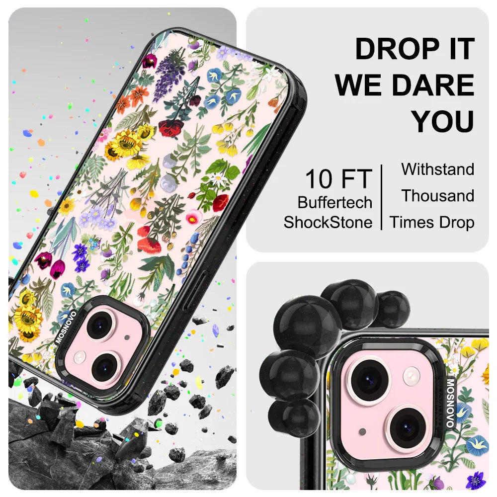 Wildflowers Phone Case - iPhone 15 Plus Case Clear Black ShockStone