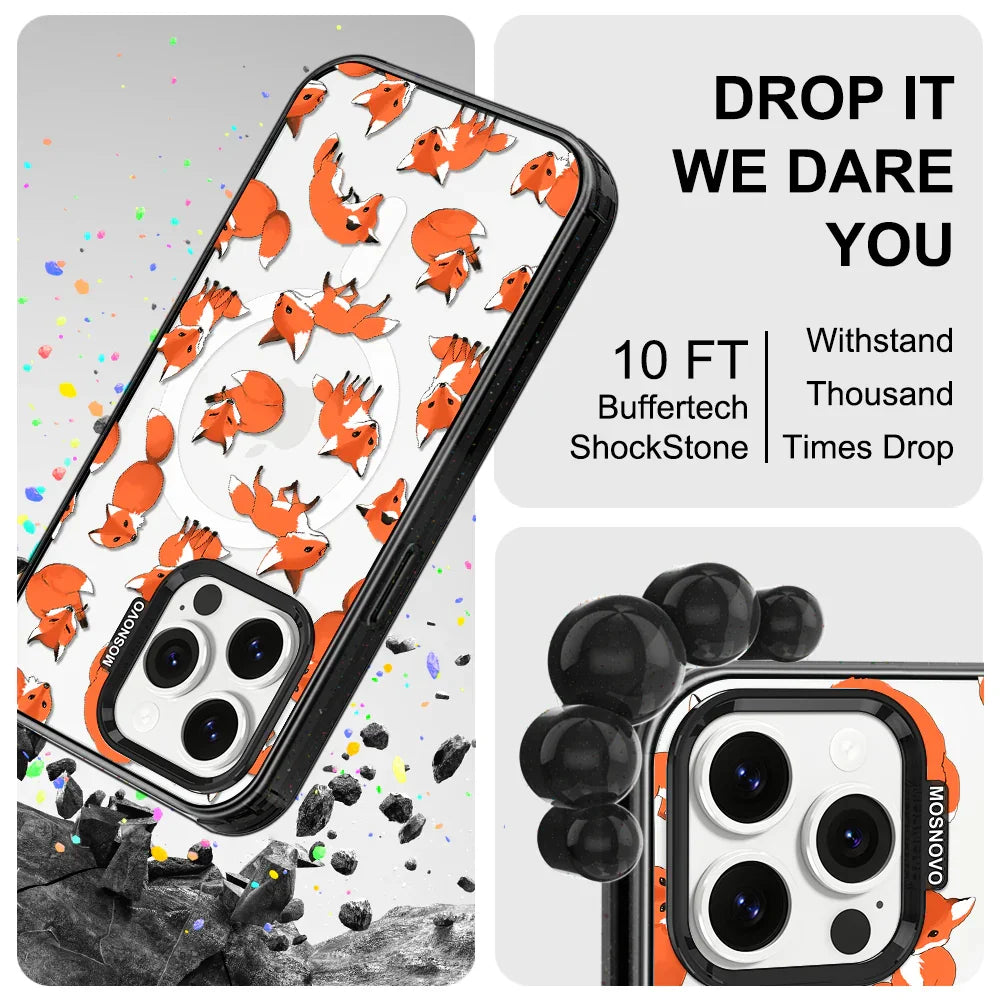 Fox Phone Case - iPhone 13 Pro Case Clear Black ShockStone With MagSafe