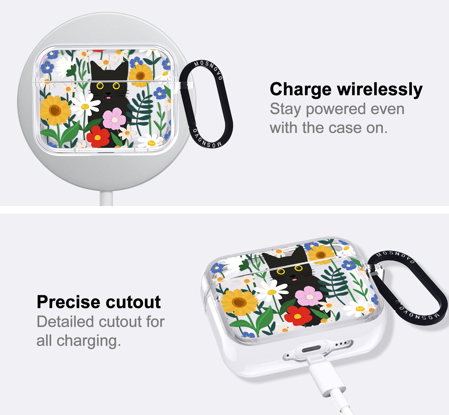Black Cat in Garden Airpods Pro 3 Case