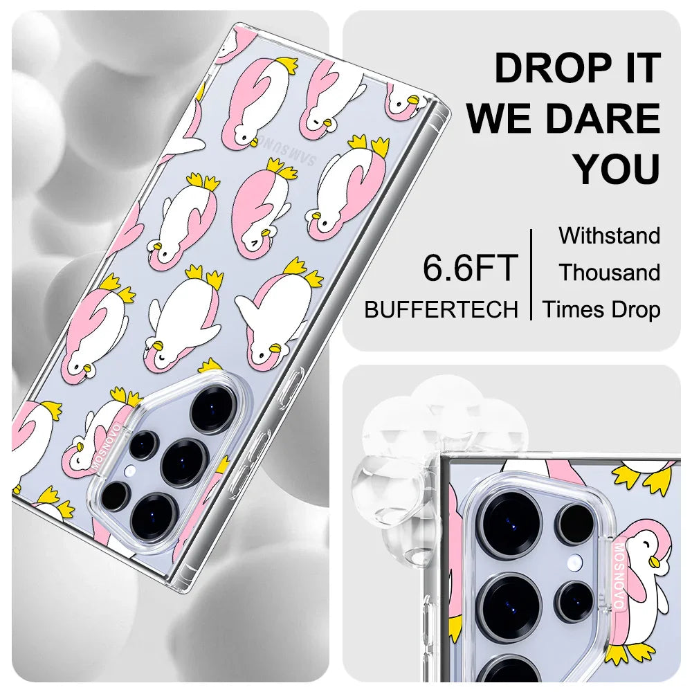 Pink Penguins Phone Case - Samsung Galaxy S24 Ultra Case