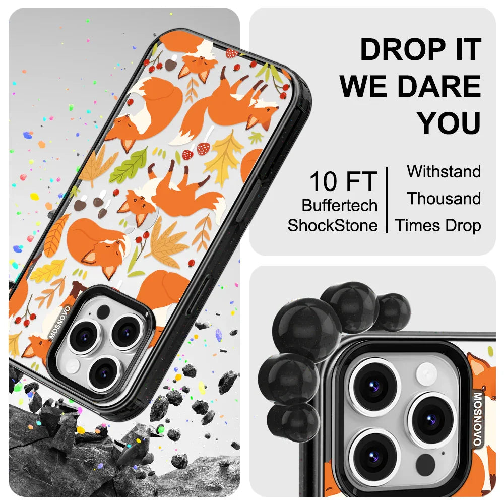 Autumn Fox Phone Case - iPhone 16 Pro Max Case Clear Black ShockStone