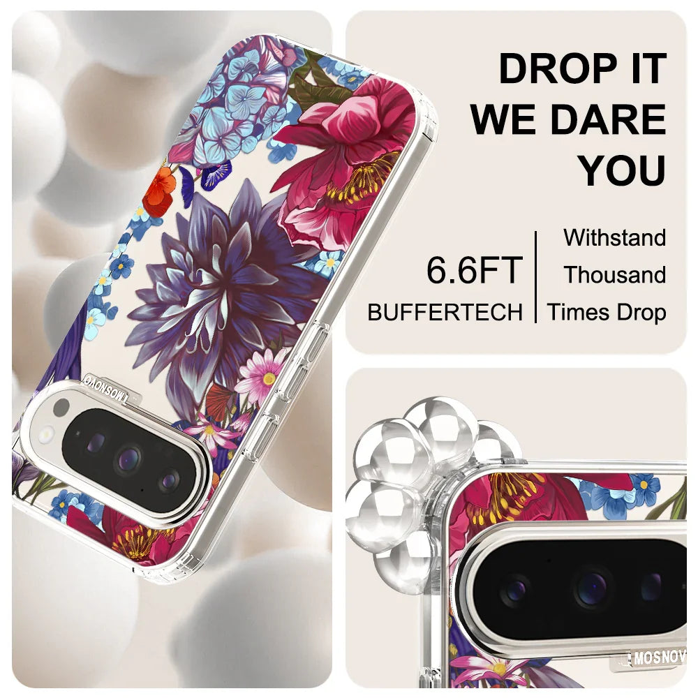 Lilac Floral Phone Case - Google Pixel 9 Pro Case Clear